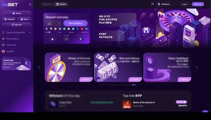 0x.bet Casino Review Header