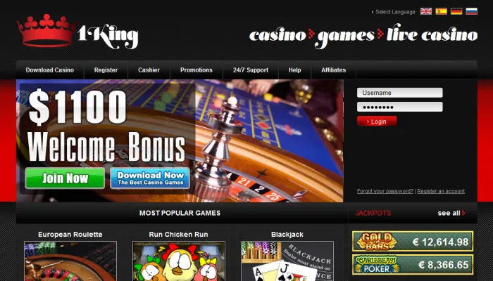 1King Casino Review Header