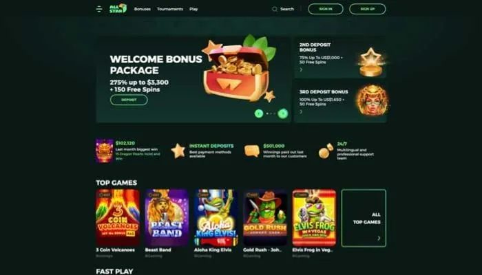 AllStar Casino Review Header
