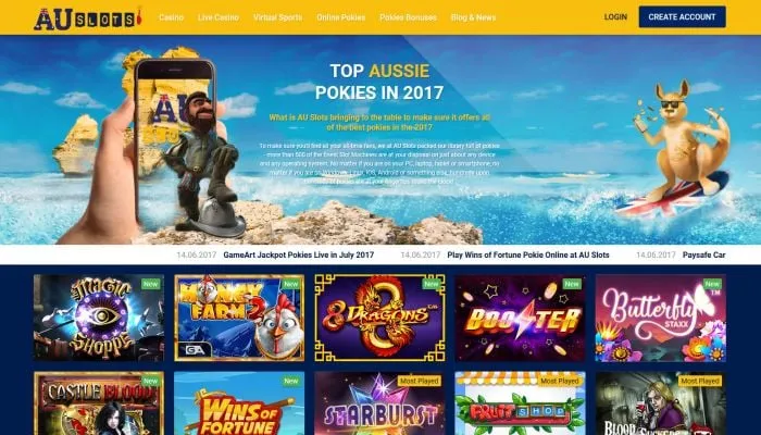 AU Slots Casino Review Header