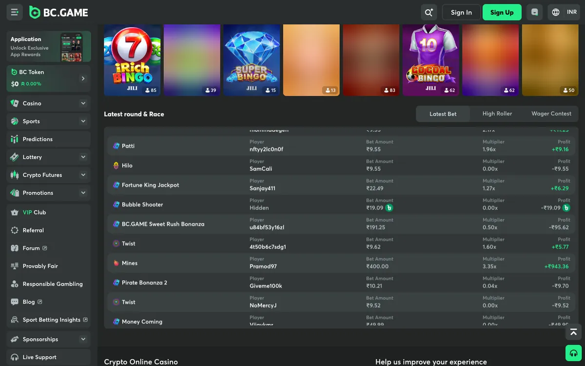 BC.Game Casino India Review Header