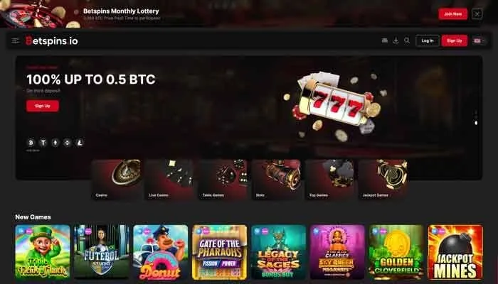 Betspins Casino Review Header