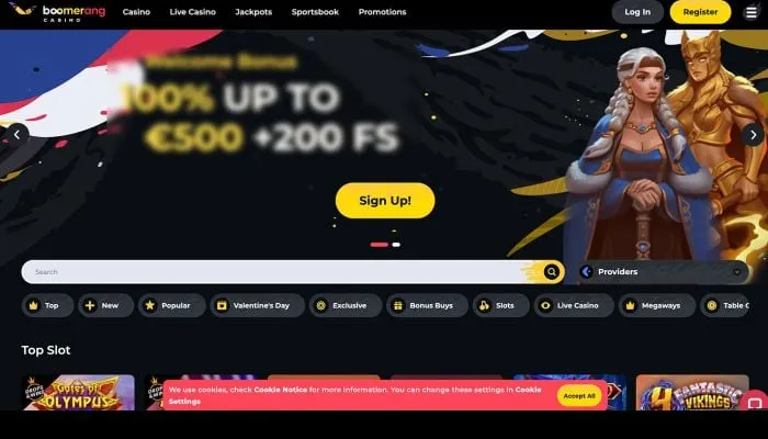 Boomerang Casino Review Header