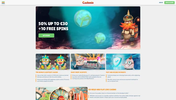 Cashmio Casino Review Header