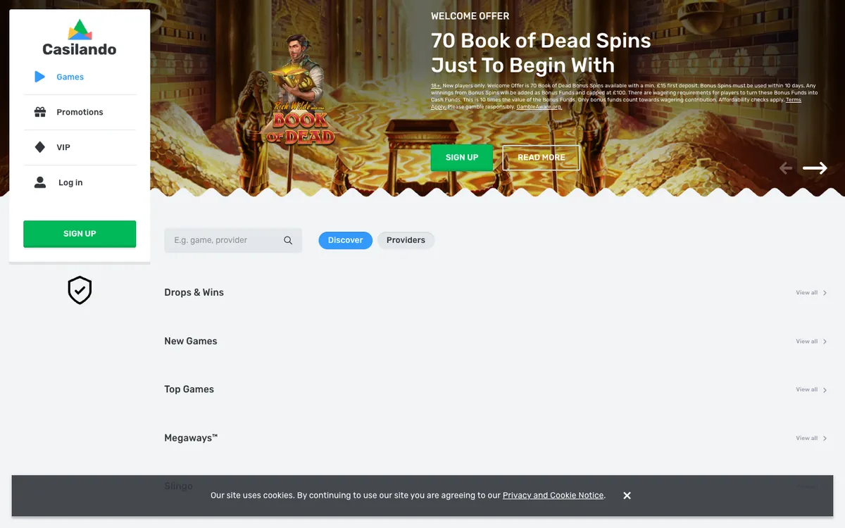 Casilando Casino Review Header