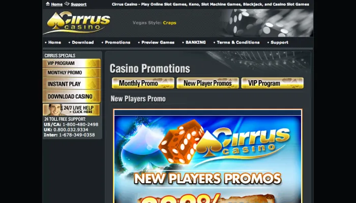 Cirrus Casino Review Header
