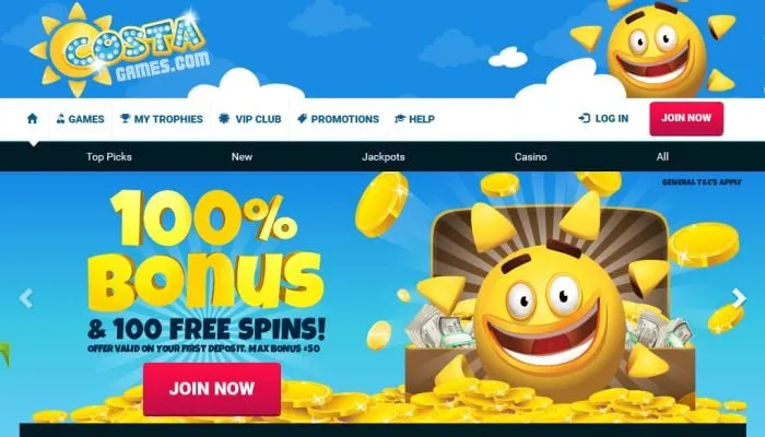 Costa Games Casino Review Header