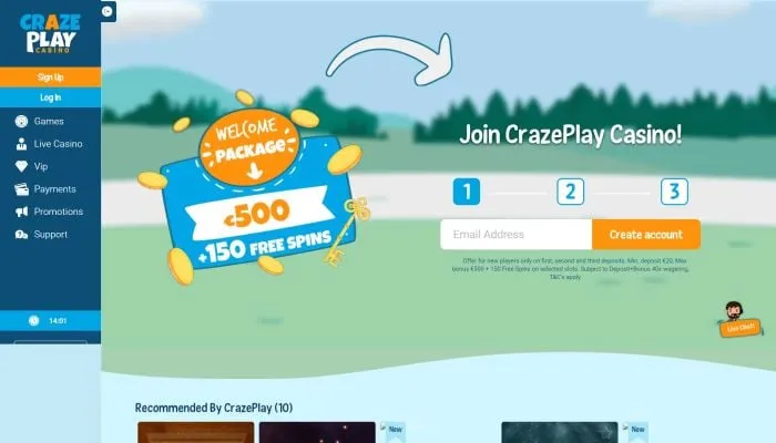 CrazePlay Casino Review Header