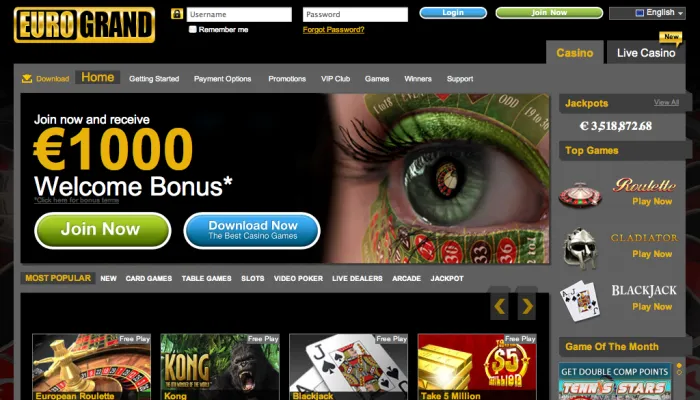 Eurogrand Casino Review Header