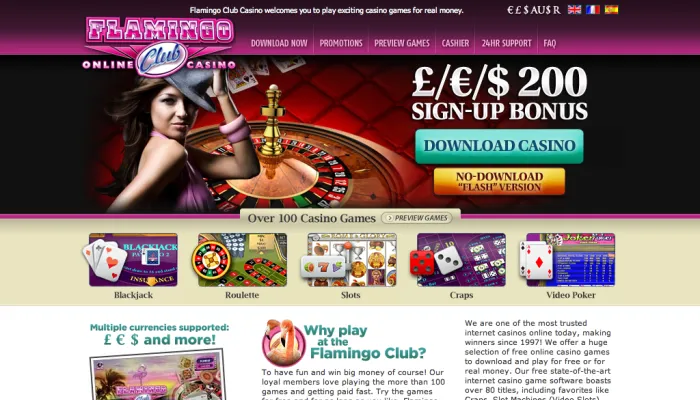 Flamingo Club Casino Review Header