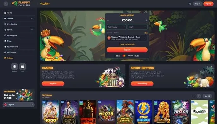 Flappy Casino Review Header