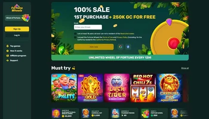 Fortune Wheelz Casino Review Header