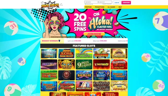 Free Spins Bingo Casino Review Header