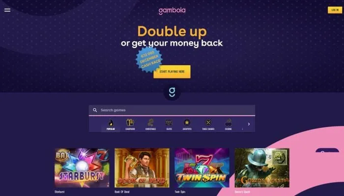 Gambola Casino Review Header