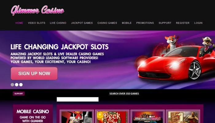 Glimmer Casino Review Header
