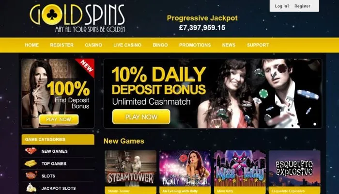 Gold Spins Casino Review Header