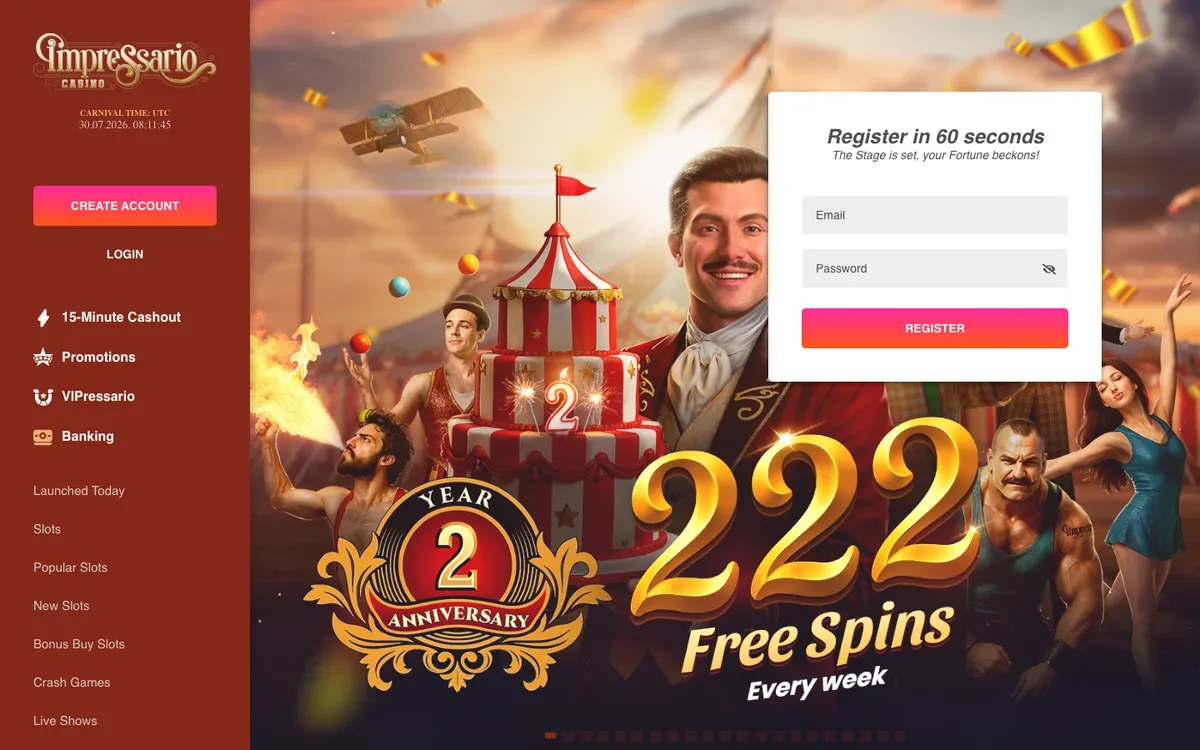 Impressario Casino Review Header