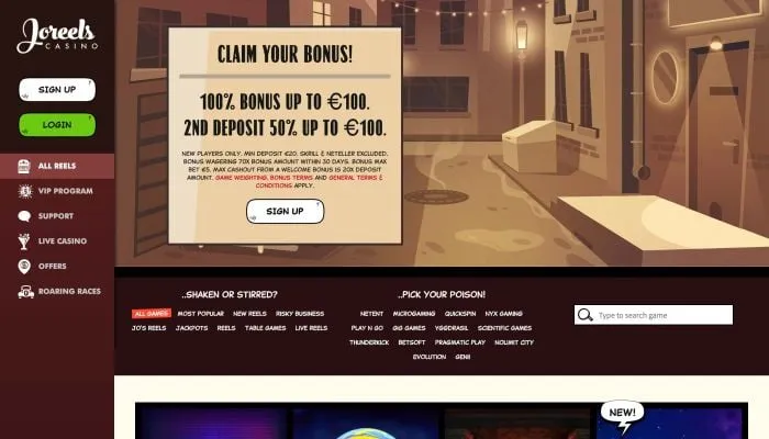 Joreels Casino Review Header