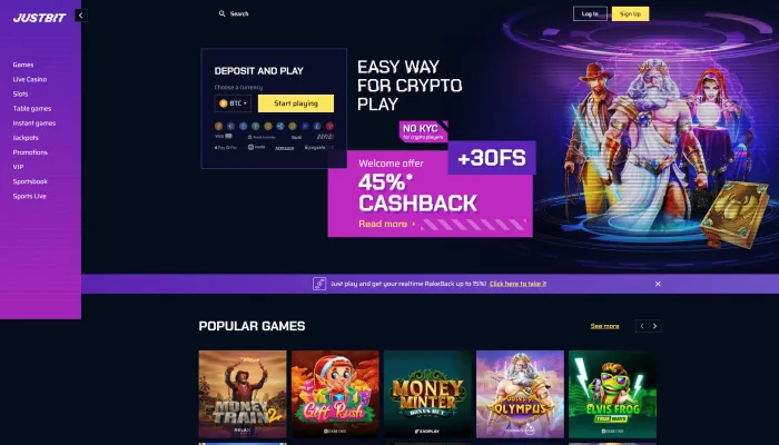 JustBit Casino Review Header