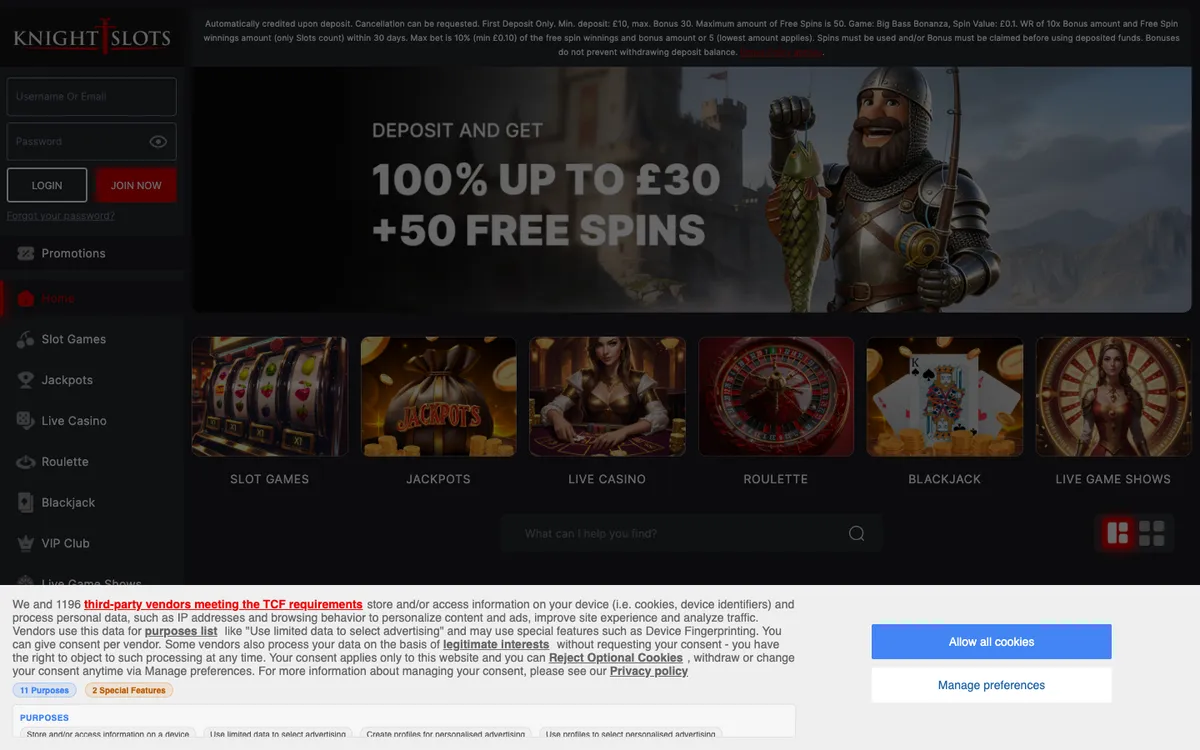 Knightslots Casino Review Header