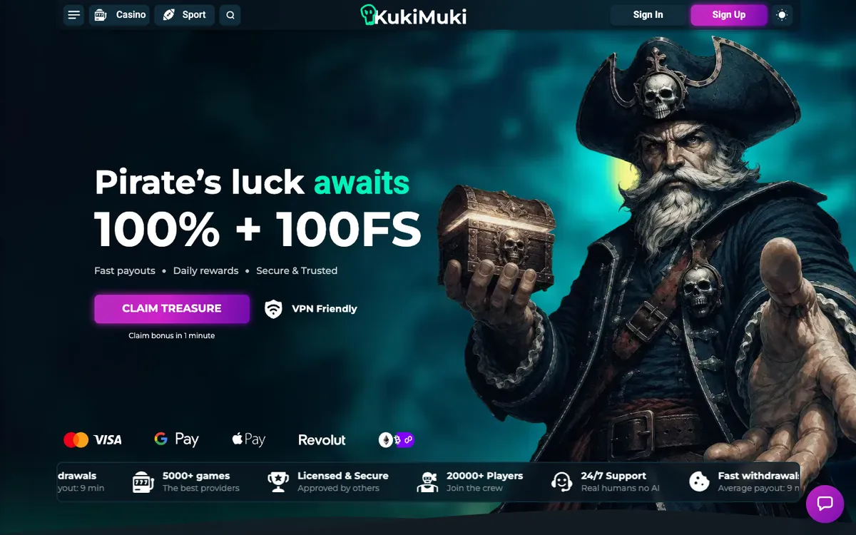 KukiMuki Casino Review Header