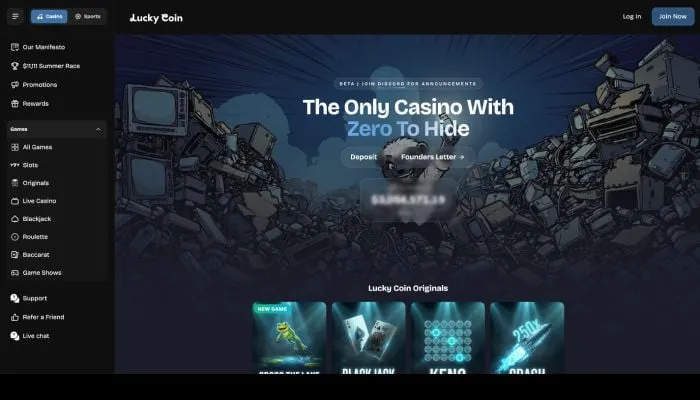 Lucky Coin Casino Review Header