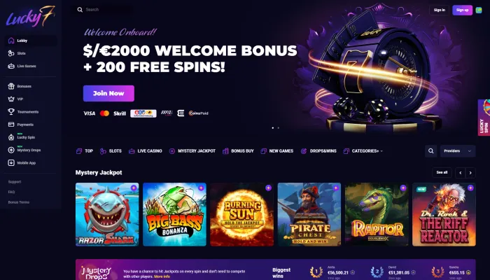 Lucky7even Casino Review Header