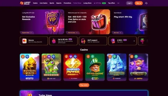 LuckyHills Casino Review Header