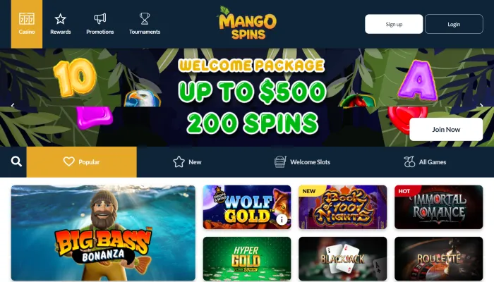 Mango Spins Casino Review Header