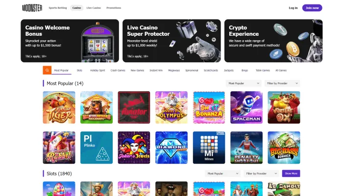 Moonster Casino Review Header
