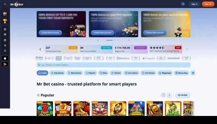 Mr.Bet Casino Review Header