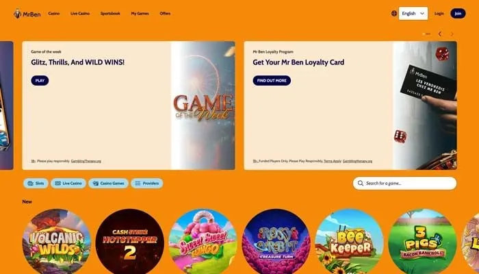 MrBen Casino Review Header