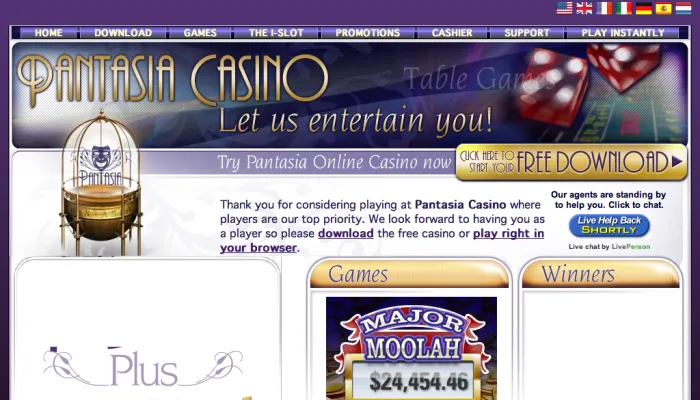 Pantasia Casino Review Header