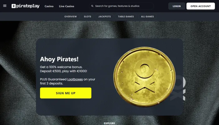 Pirateplay Casino Review Header