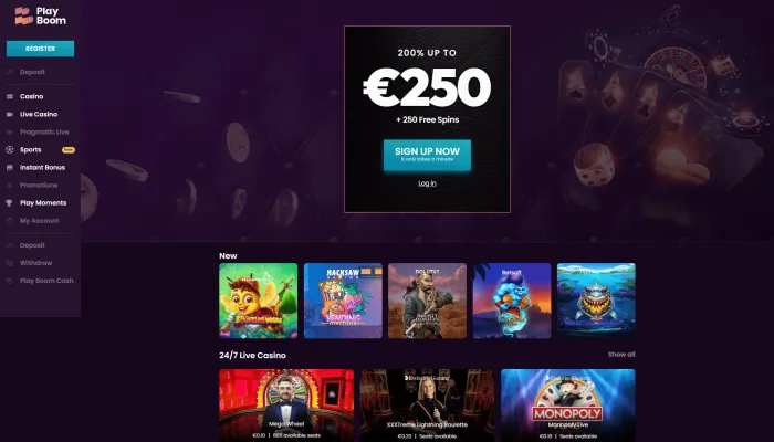 Play Boom Casino Review Header