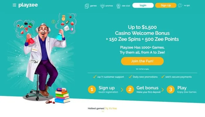 Playzee Casino Review Header