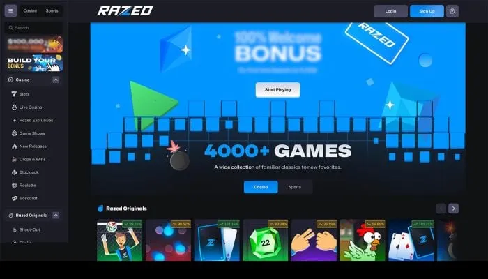 Razed Casino Review Header