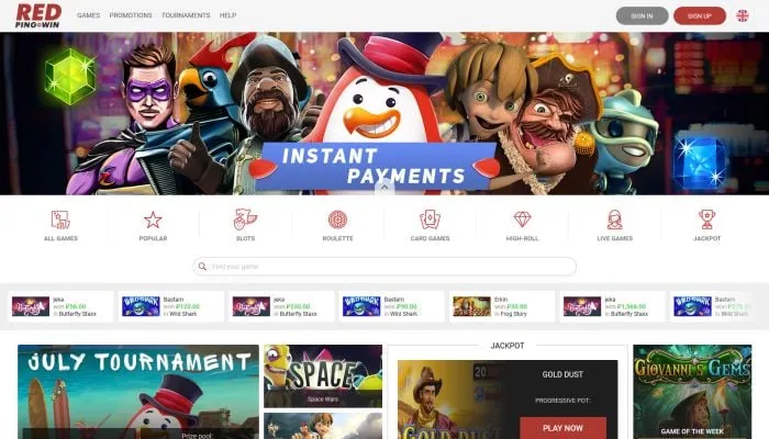 Red Ping Win Casino Review Header