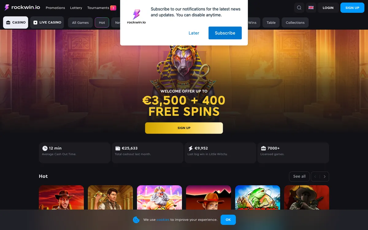 Rockwin Casino Review Header