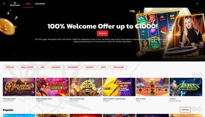 Royal Panda Casino Review Header