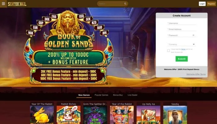 Scatterhall Casino Review Header