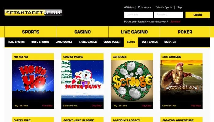 SetantaBet Casino Review Header