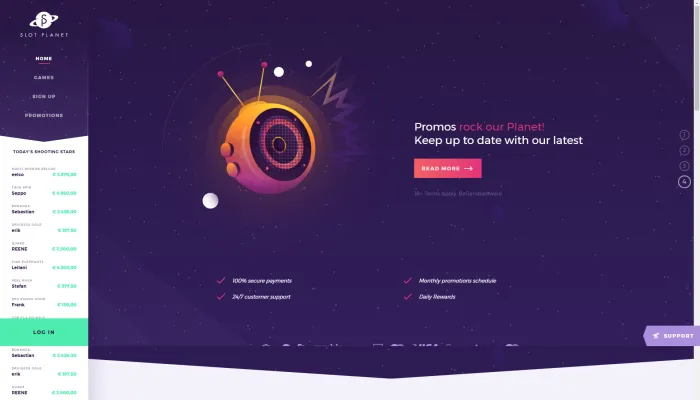 Slot Planet Casino Review Header