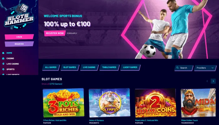 Slots Hammer Casino Review Header