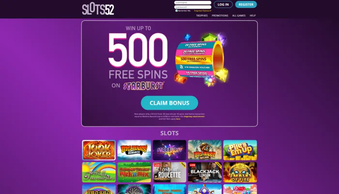 Slots52 Casino Review Header