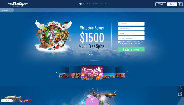 Sloty Casino Review Header