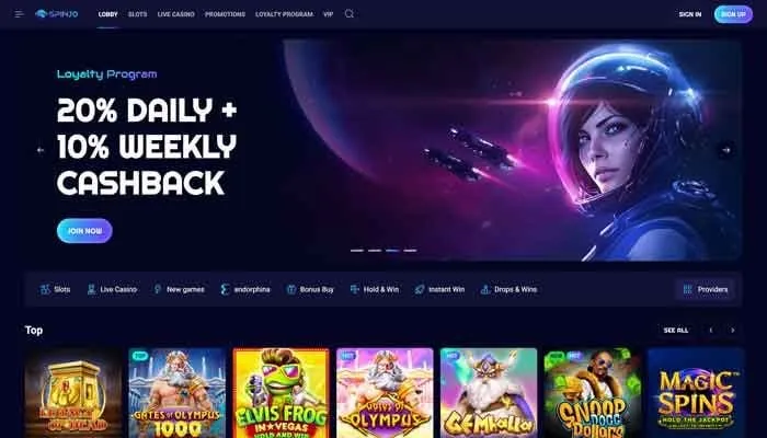 Spinjo Casino Review Header