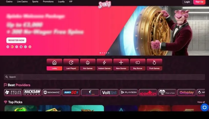 SpinkoCasino Review Header
