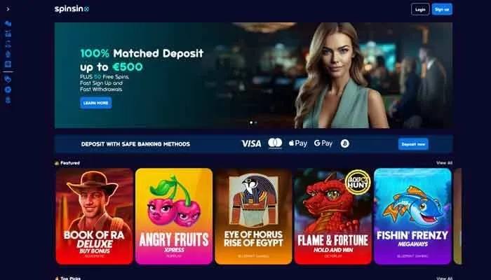 Spinsino Casino Review Header