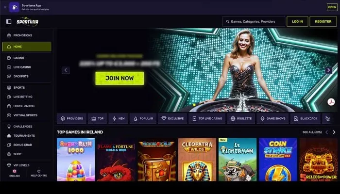 Sportuna Casino Review Header